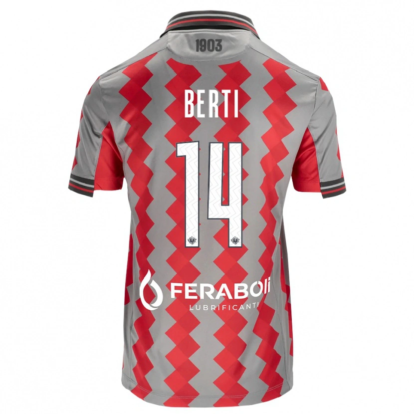 Danxen Niño Camiseta Tommaso Berti #14 Gris Rojo Blanco 1ª Equipación 2026/27 La Camisa México
