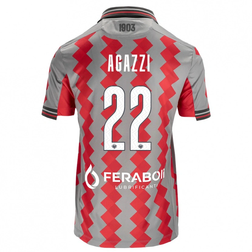 Danxen Niño Camiseta Federico Agazzi #22 Gris Rojo Blanco 1ª Equipación 2026/27 La Camisa México