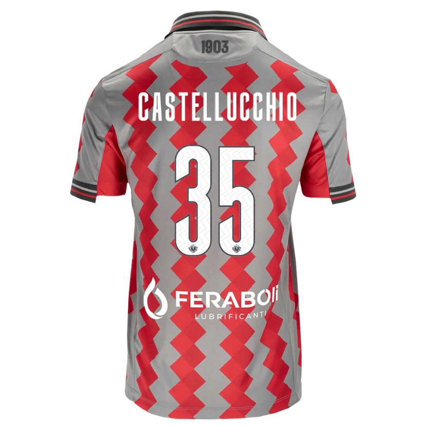 Danxen Niño Camiseta Gabriele Castellucchio #35 Gris Rojo Blanco 1ª Equipación 2026/27 La Camisa México