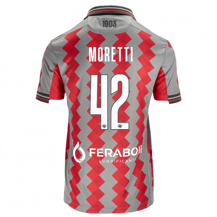 Danxen Niño Camiseta Lorenzo Moretti #42 Gris Rojo Blanco 1ª Equipación 2026/27 La Camisa México