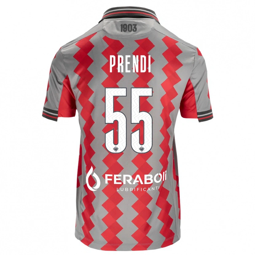 Danxen Niño Camiseta Denis Prendi #55 Gris Rojo Blanco 1ª Equipación 2026/27 La Camisa México