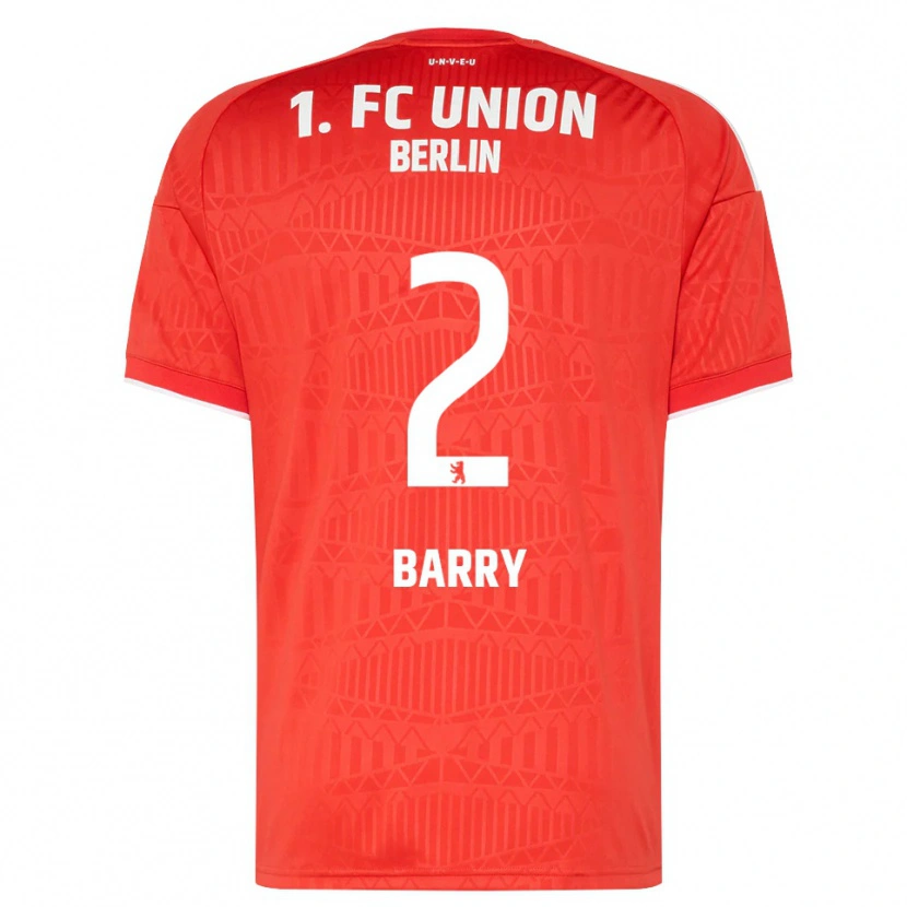 Danxen Niño Camiseta Sadou Barry #2 Rojo Blanco 1ª Equipación 2026/27 La Camisa México