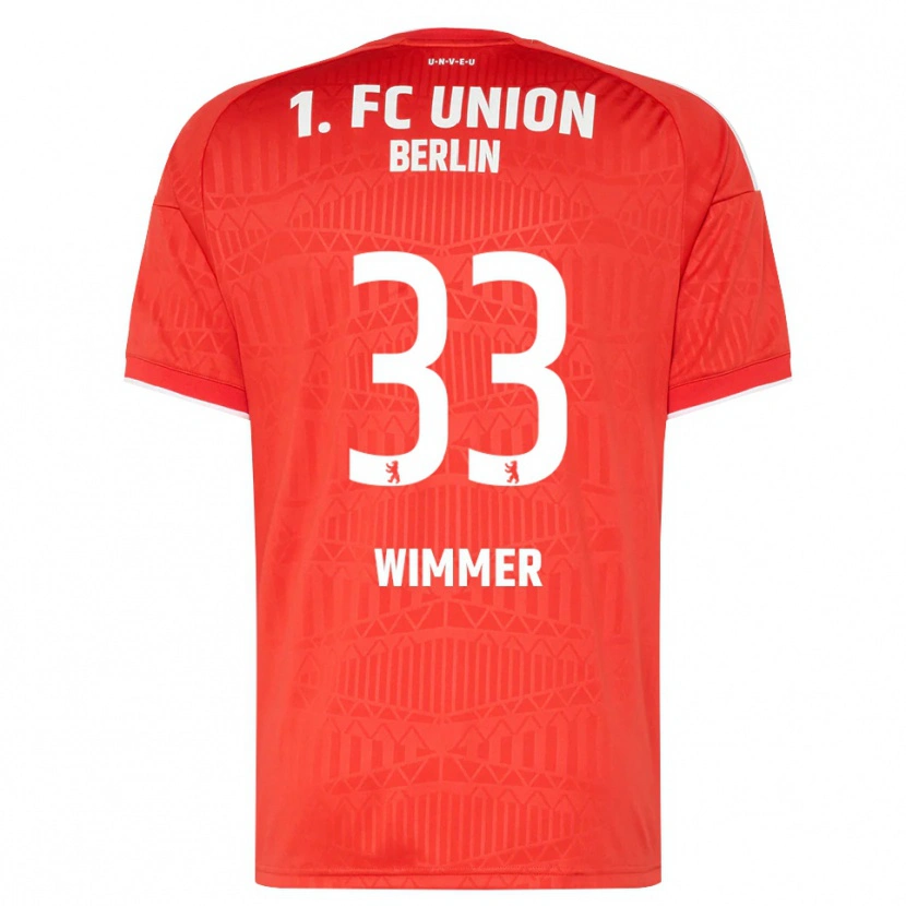 Danxen Niño Camiseta Pauline Wimmer #33 Rojo Blanco 1ª Equipación 2026/27 La Camisa México
