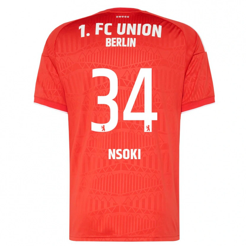 Danxen Niño Camiseta Stanley Nsoki #34 Rojo Blanco 1ª Equipación 2026/27 La Camisa México