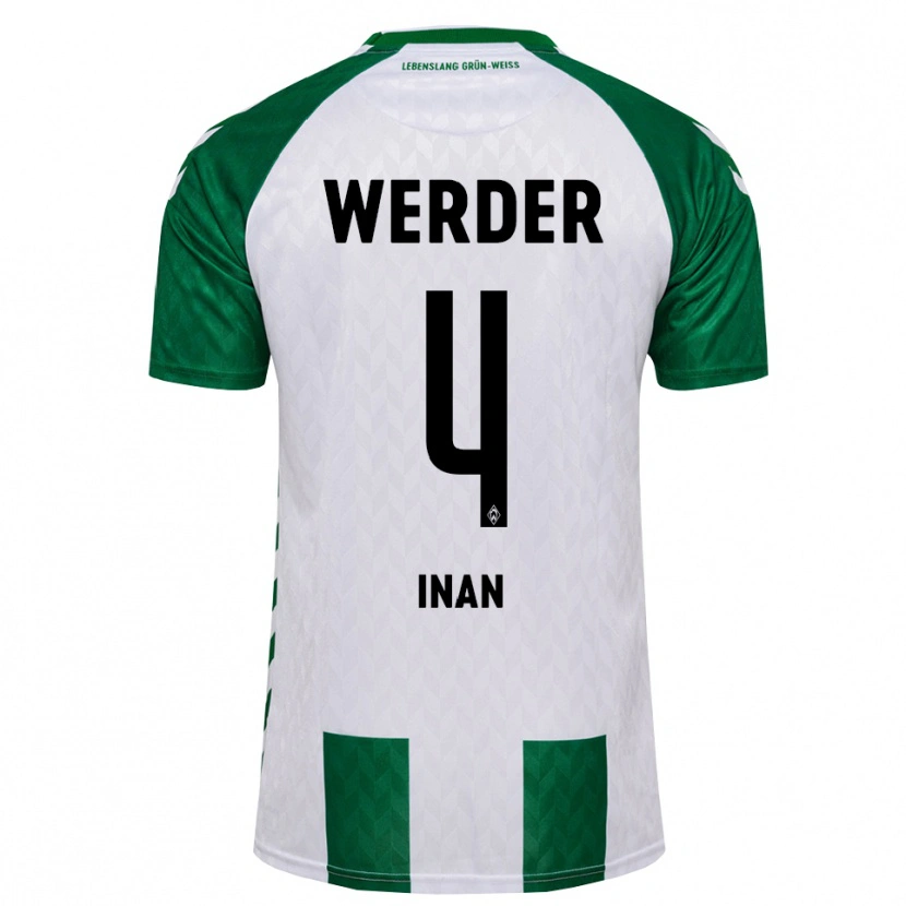 Danxen Niño Camiseta Kenan Inan #4 Verde Blanco 1ª Equipación 2026/27 La Camisa México