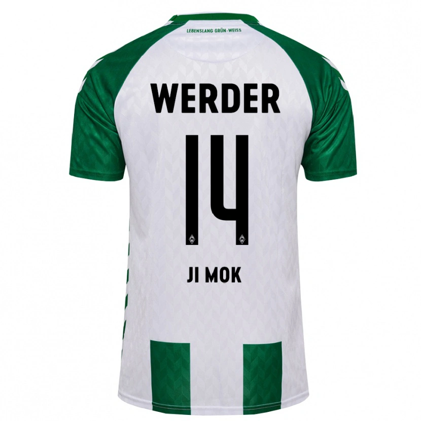 Danxen Niño Camiseta Ji-Mok Jang #14 Verde Blanco 1ª Equipación 2026/27 La Camisa México