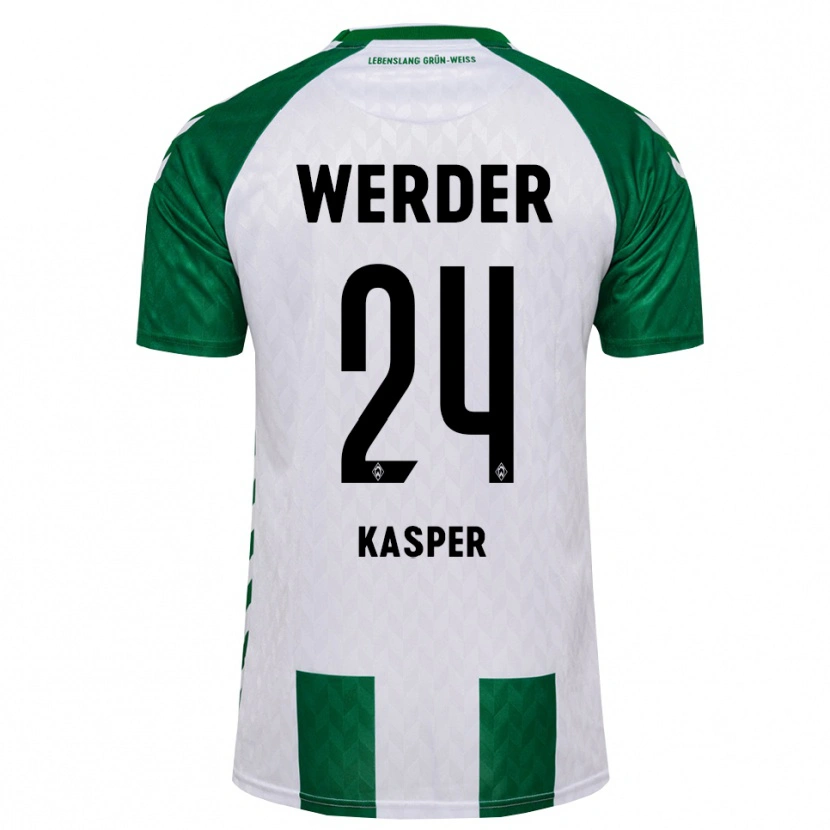 Danxen Niño Camiseta Dominik Kasper #24 Verde Blanco 1ª Equipación 2026/27 La Camisa México
