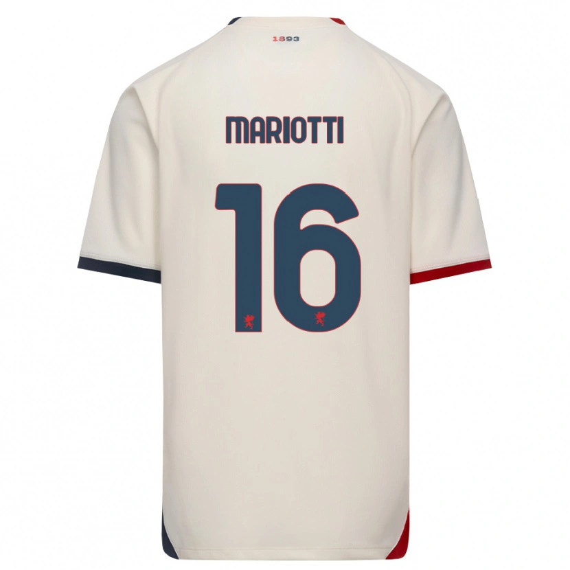 Danxen Niño Camiseta Andrea Mariotti #16 Blanco Roto Rojo 2ª Equipación 2026/27 La Camisa México