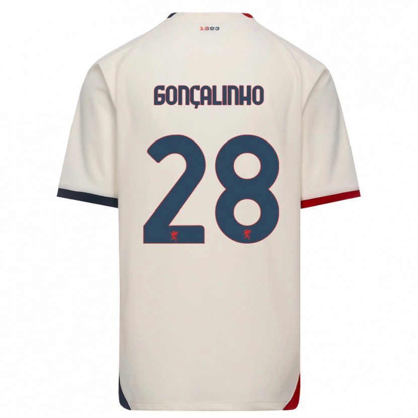 Danxen Niño Camiseta João Gonçalinho #28 Blanco Roto Rojo 2ª Equipación 2026/27 La Camisa México
