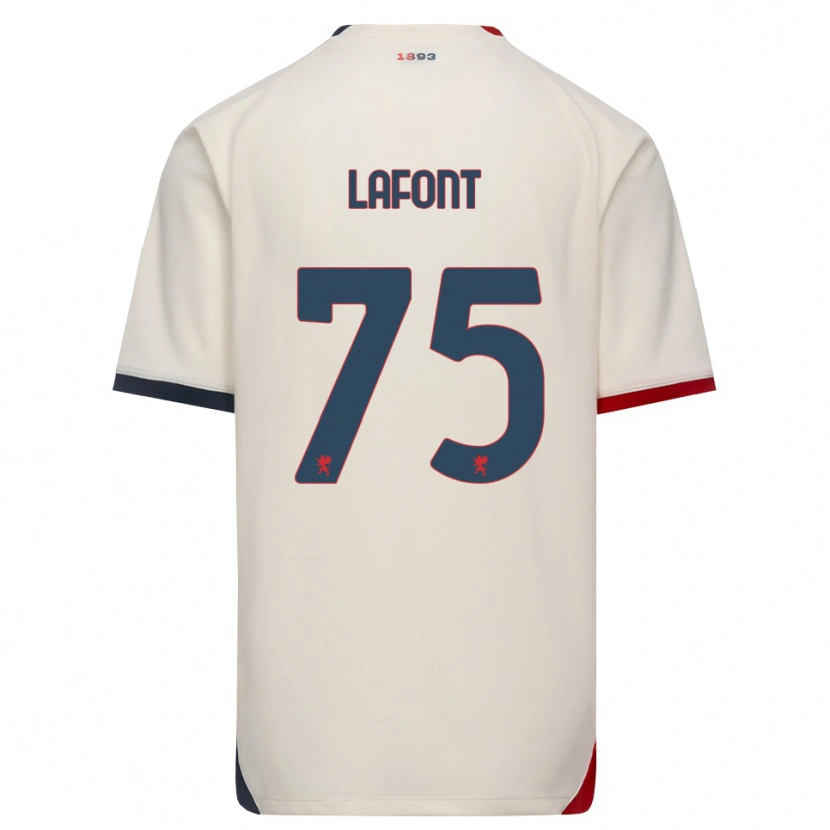 Danxen Niño Camiseta Gaël Lafont #75 Blanco Roto Rojo 2ª Equipación 2026/27 La Camisa México
