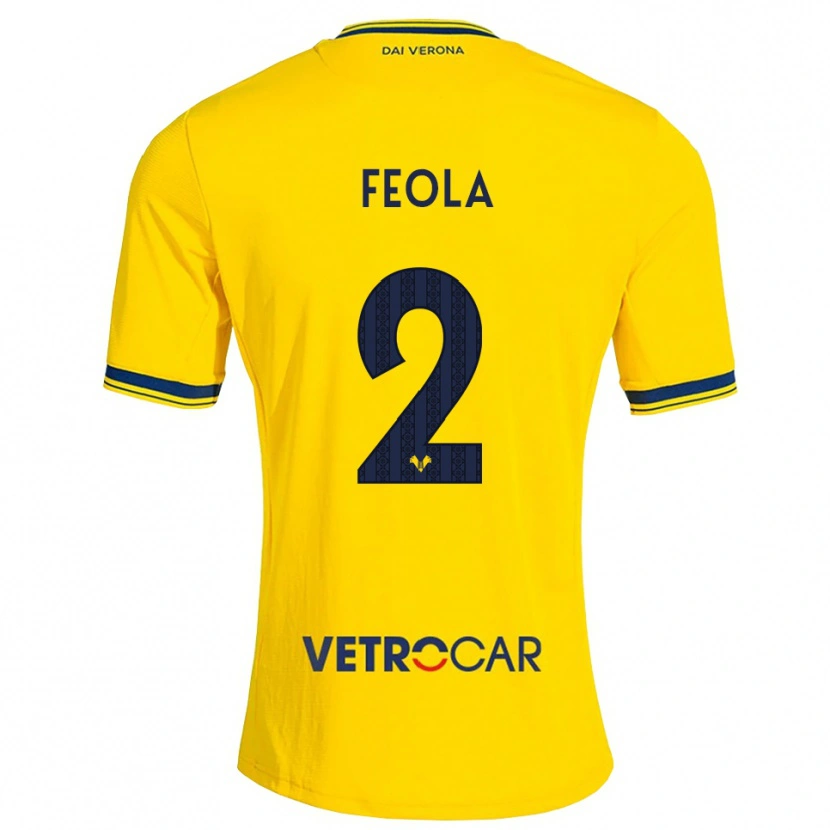 Danxen Niño Camiseta William Feola #2 Amarillo Rojo 2ª Equipación 2026/27 La Camisa México