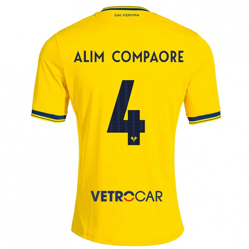 Danxen Niño Camiseta Abdul Alim Compaore #4 Amarillo Rojo 2ª Equipación 2026/27 La Camisa México