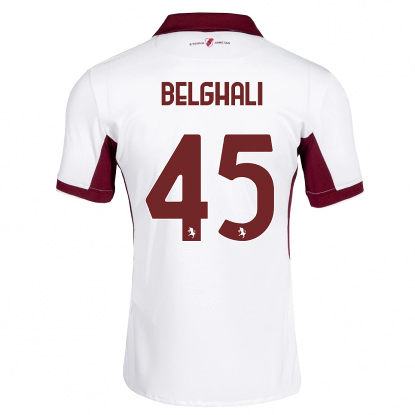 Danxen Niño Camiseta Rafik Belghali #45 Burdeos Blanco Rojo 2ª Equipación 2026/27 La Camisa México