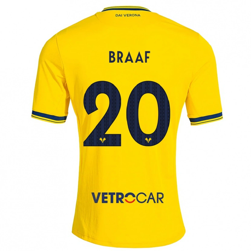 Danxen Niño Camiseta Jayden Braaf #20 Amarillo Rojo 2ª Equipación 2026/27 La Camisa México