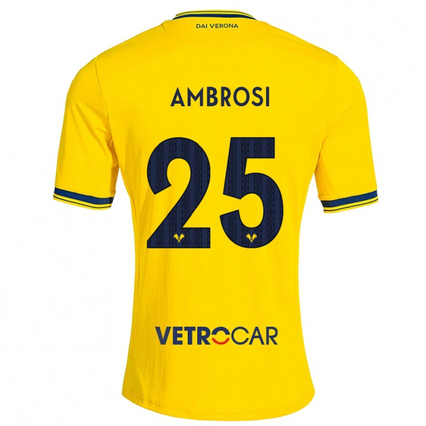 Danxen Niño Camiseta Caterina Ambrosi #25 Amarillo Rojo 2ª Equipación 2026/27 La Camisa México