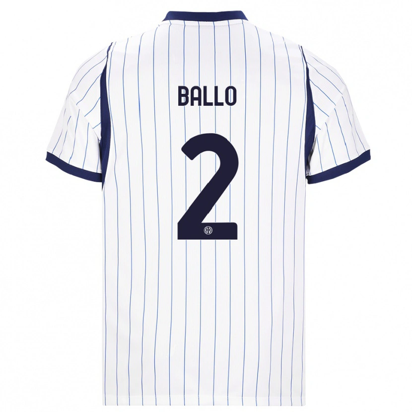 Danxen Niño Camiseta Lamine Ballo #2 Blanco Azul Marino 2ª Equipación 2026/27 La Camisa México