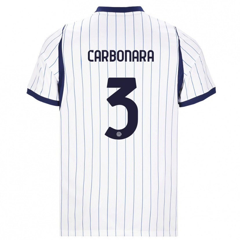 Danxen Niño Camiseta Matteo Carbonara #3 Blanco Azul Marino 2ª Equipación 2026/27 La Camisa México