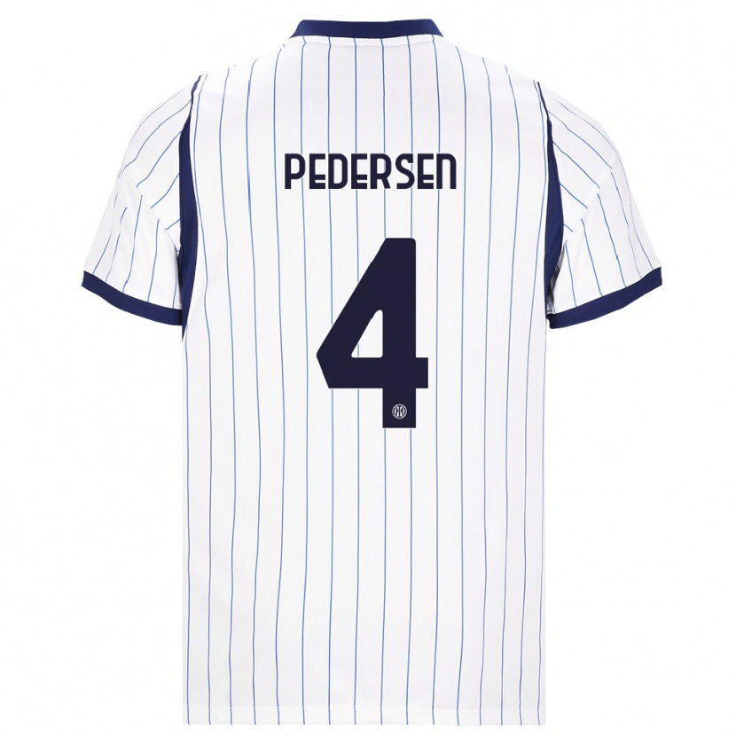 Danxen Niño Camiseta Sofie Junge Pedersen #4 Blanco Azul Marino 2ª Equipación 2026/27 La Camisa México