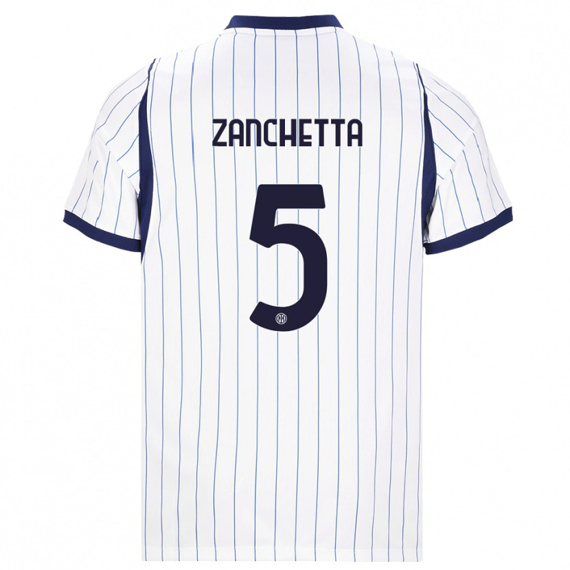 Danxen Niño Camiseta Mattia Zanchetta #5 Blanco Azul Marino 2ª Equipación 2026/27 La Camisa México