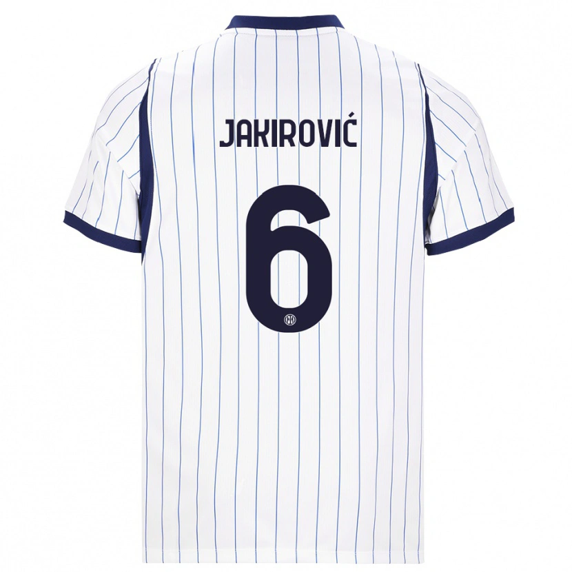 Danxen Niño Camiseta Leon Jakirović #6 Blanco Azul Marino 2ª Equipación 2026/27 La Camisa México