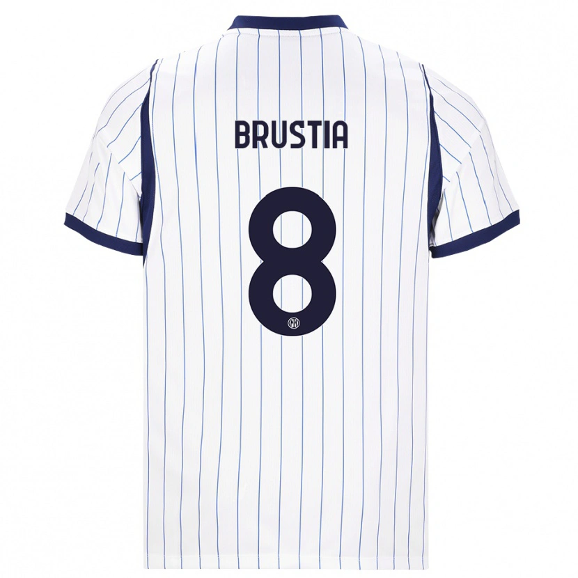 Danxen Niño Camiseta Martina Brustia #8 Blanco Azul Marino 2ª Equipación 2026/27 La Camisa México