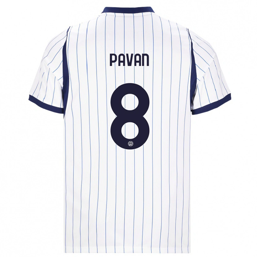 Danxen Niño Camiseta Matilde Pavan #8 Blanco Azul Marino 2ª Equipación 2026/27 La Camisa México
