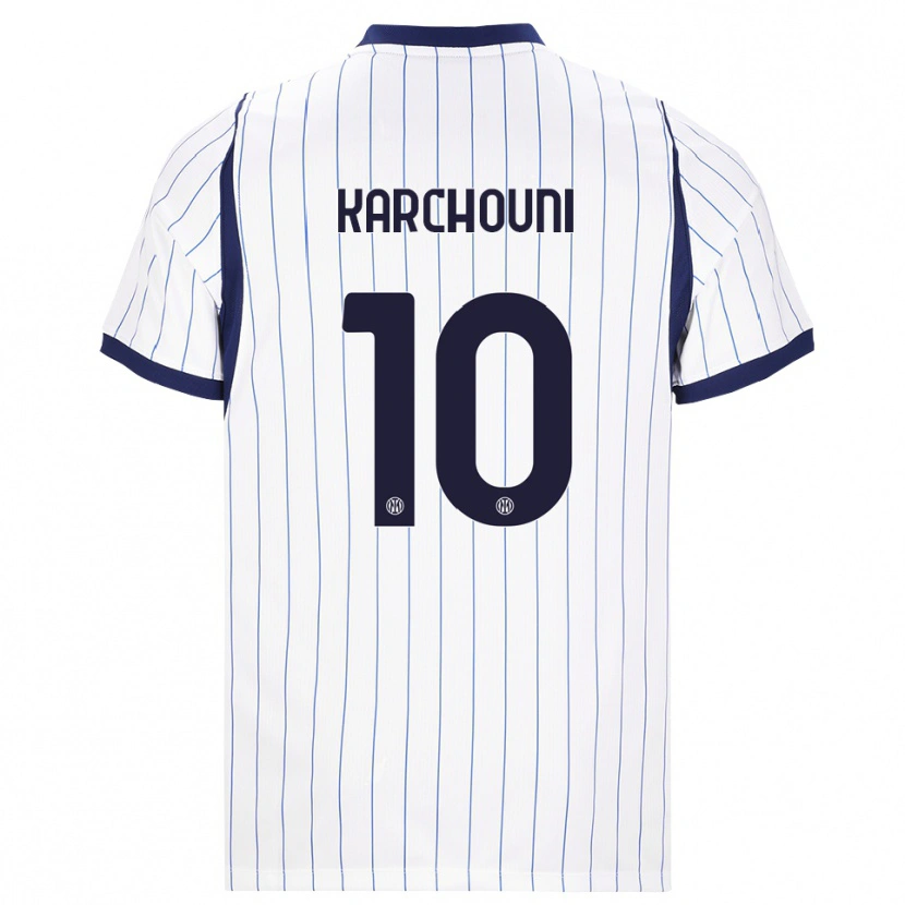 Danxen Niño Camiseta Ghoutia Karchouni #10 Blanco Azul Marino 2ª Equipación 2026/27 La Camisa México
