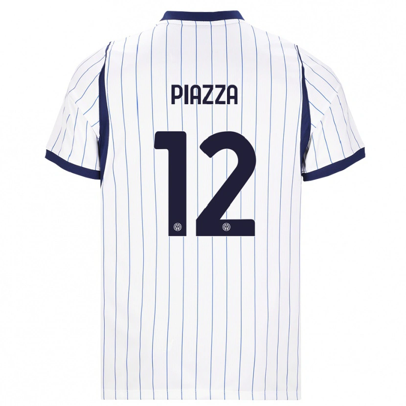 Danxen Niño Camiseta Alessia Piazza #12 Blanco Azul Marino 2ª Equipación 2026/27 La Camisa México
