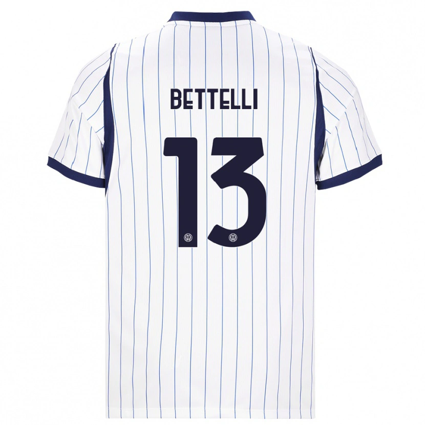Danxen Niño Camiseta Luca Bettelli #13 Blanco Azul Marino 2ª Equipación 2026/27 La Camisa México