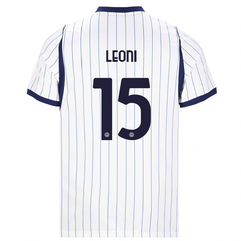 Danxen Niño Camiseta Luca Leoni #15 Blanco Azul Marino 2ª Equipación 2026/27 La Camisa México