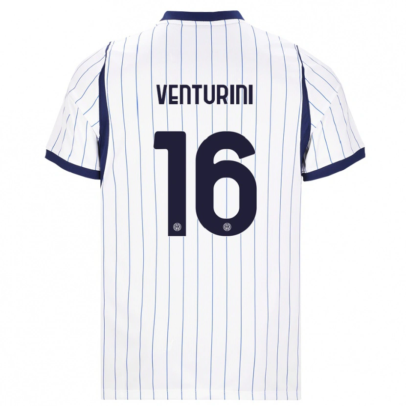 Danxen Niño Camiseta Matteo Venturini #16 Blanco Azul Marino 2ª Equipación 2026/27 La Camisa México