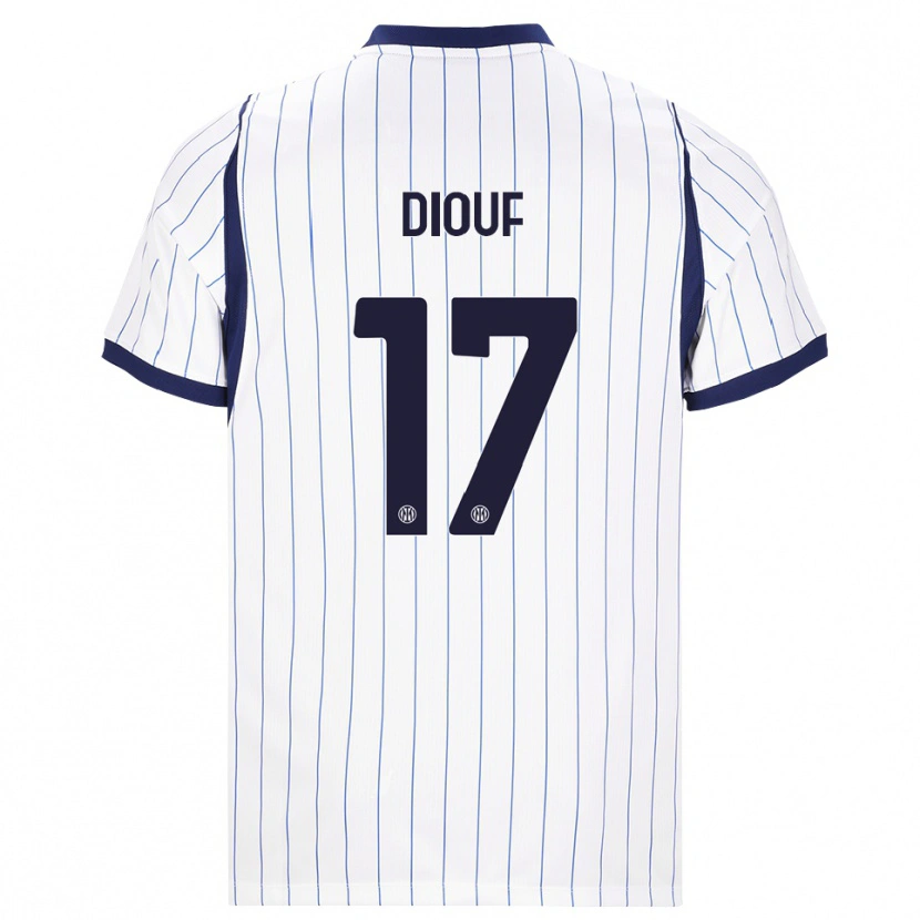 Danxen Niño Camiseta Andy Diouf #17 Blanco Azul Marino 2ª Equipación 2026/27 La Camisa México