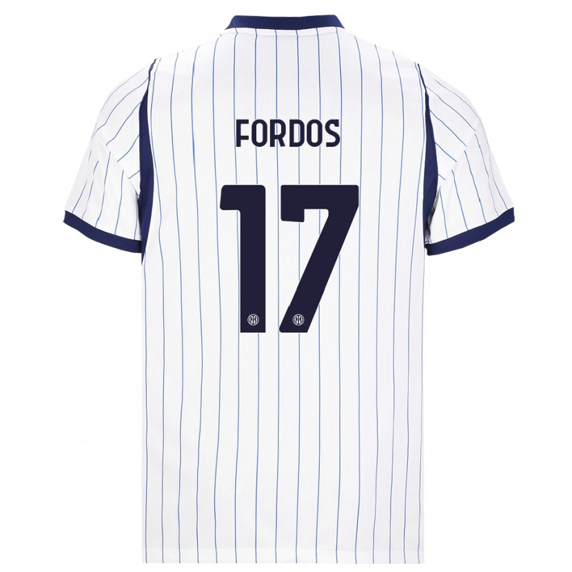 Danxen Niño Camiseta Beatrix Fördős #17 Blanco Azul Marino 2ª Equipación 2026/27 La Camisa México