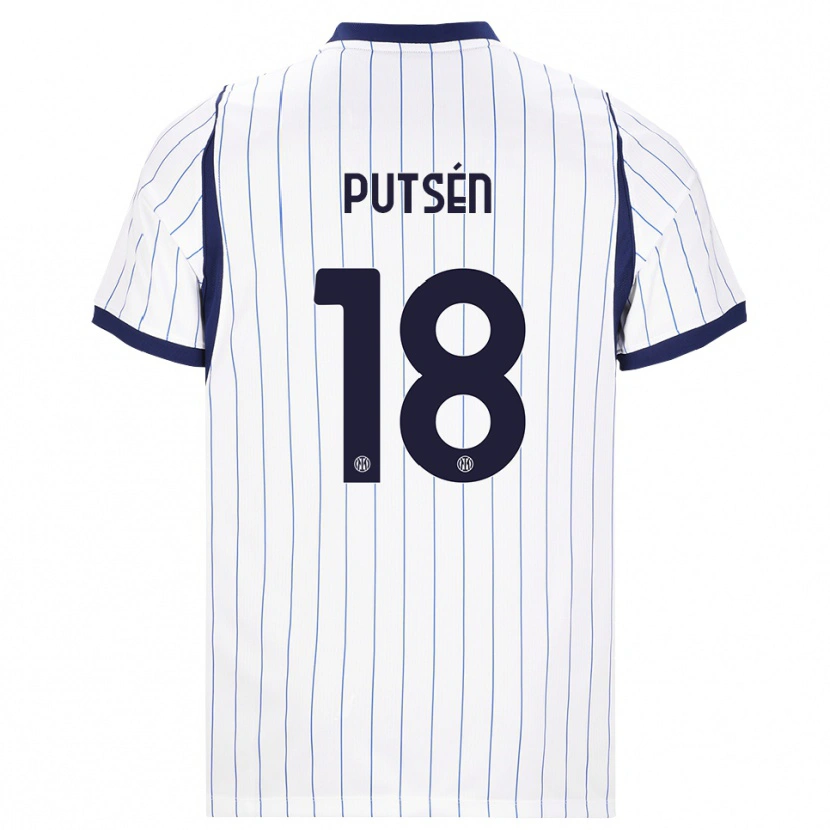Danxen Niño Camiseta Dino Putsén #18 Blanco Azul Marino 2ª Equipación 2026/27 La Camisa México