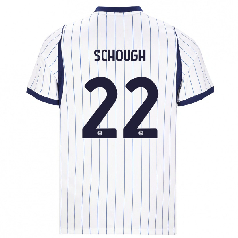 Danxen Niño Camiseta Olivia Schough #22 Blanco Azul Marino 2ª Equipación 2026/27 La Camisa México