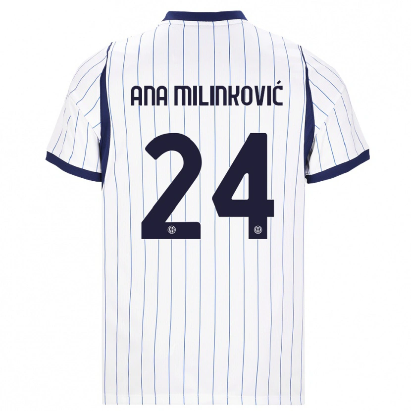 Danxen Niño Camiseta Marija Ana Milinković #24 Blanco Azul Marino 2ª Equipación 2026/27 La Camisa México