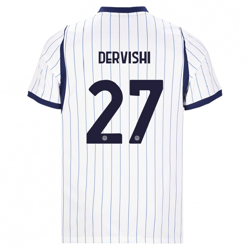 Danxen Niño Camiseta Kristian Dervishi #27 Blanco Azul Marino 2ª Equipación 2026/27 La Camisa México