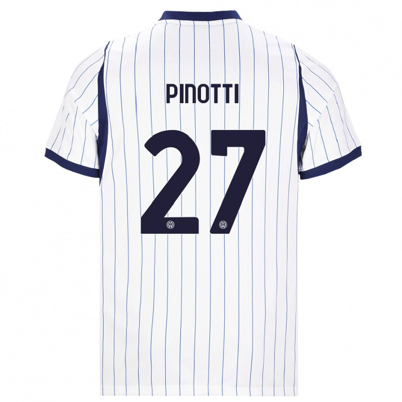 Danxen Niño Camiseta Manuel Pinotti #27 Blanco Azul Marino 2ª Equipación 2026/27 La Camisa México