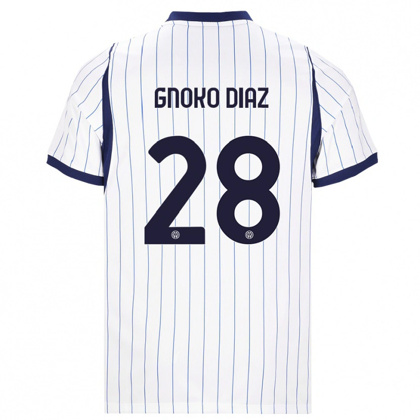 Danxen Niño Camiseta Hillary Gnoko Diaz #28 Blanco Azul Marino 2ª Equipación 2026/27 La Camisa México