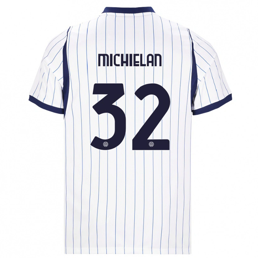 Danxen Niño Camiseta Mattia Michielan #32 Blanco Azul Marino 2ª Equipación 2026/27 La Camisa México