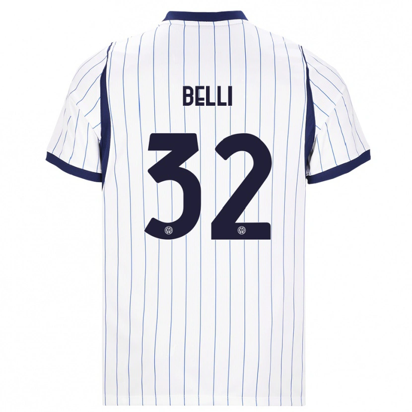 Danxen Niño Camiseta Elena Belli #32 Blanco Azul Marino 2ª Equipación 2026/27 La Camisa México