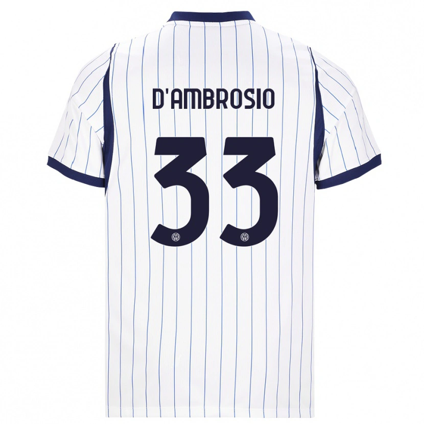 Danxen Niño Camiseta Danilo D'ambrosio #33 Blanco Azul Marino 2ª Equipación 2026/27 La Camisa México