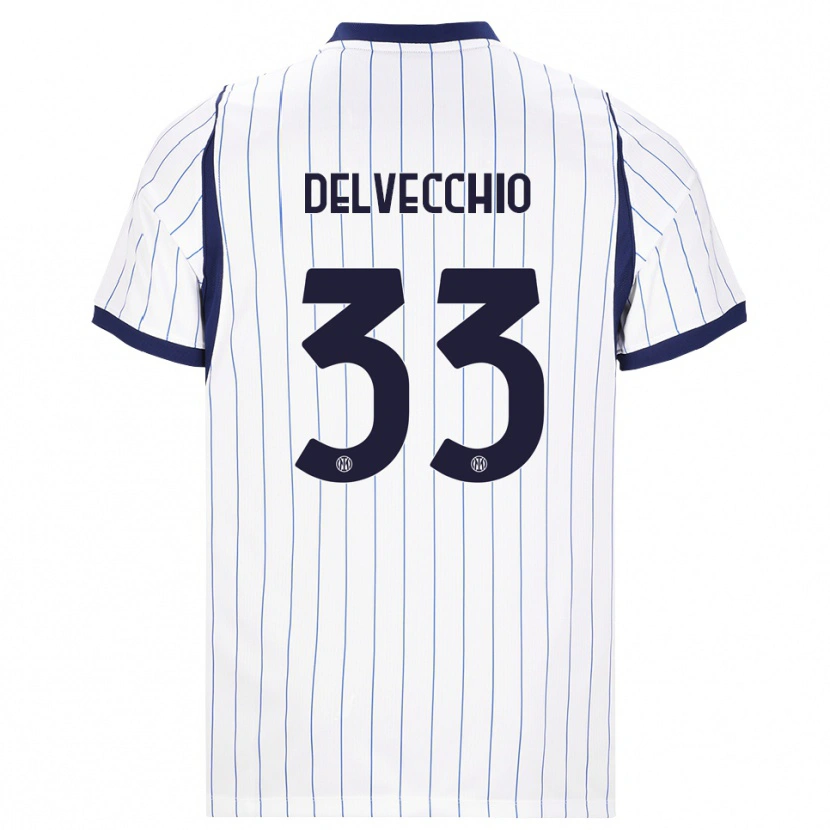 Danxen Niño Camiseta Gabriele Delvecchio #33 Blanco Azul Marino 2ª Equipación 2026/27 La Camisa México