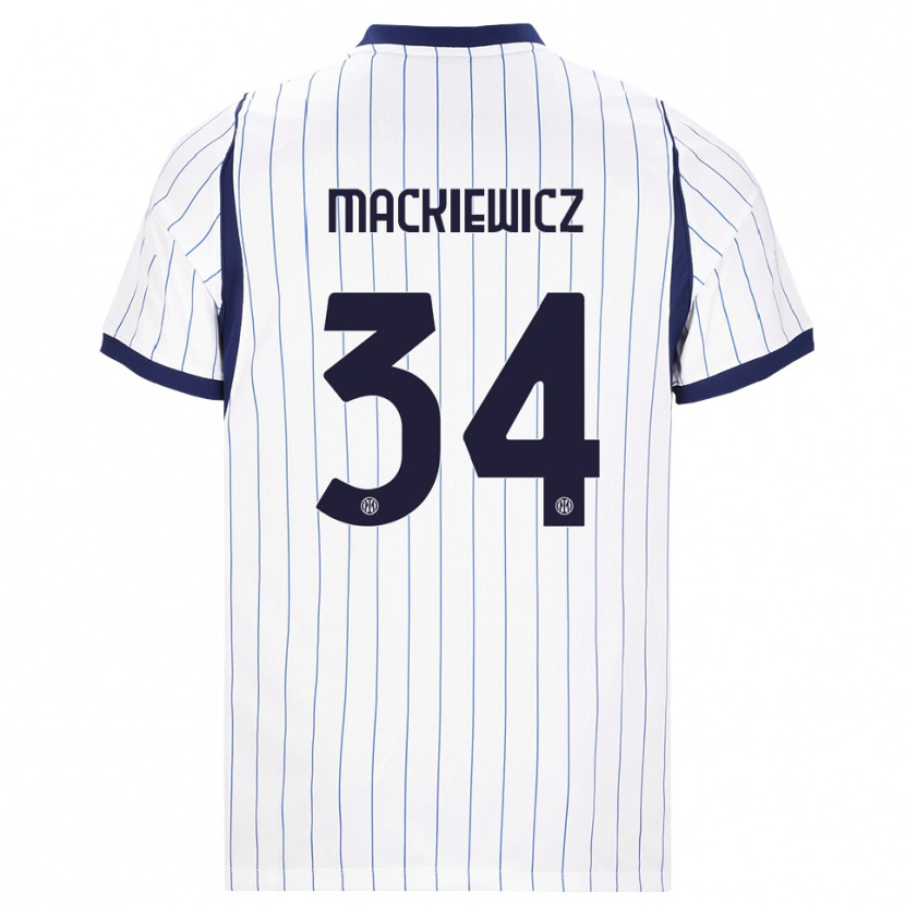 Danxen Niño Camiseta Patryk Mackiewicz #34 Blanco Azul Marino 2ª Equipación 2026/27 La Camisa México