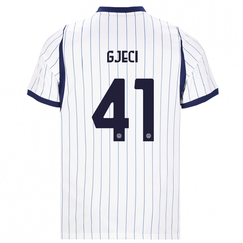 Danxen Niño Camiseta Delis Gjeci #41 Blanco Azul Marino 2ª Equipación 2026/27 La Camisa México