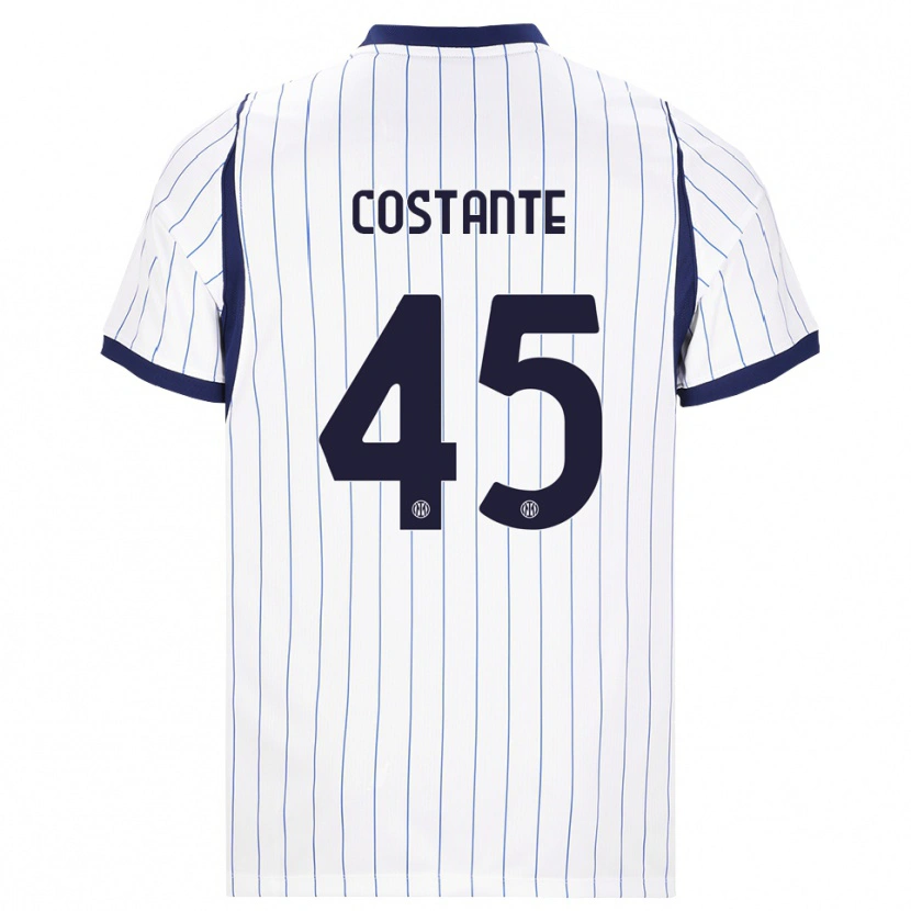Danxen Niño Camiseta Umberto Costante #45 Blanco Azul Marino 2ª Equipación 2026/27 La Camisa México