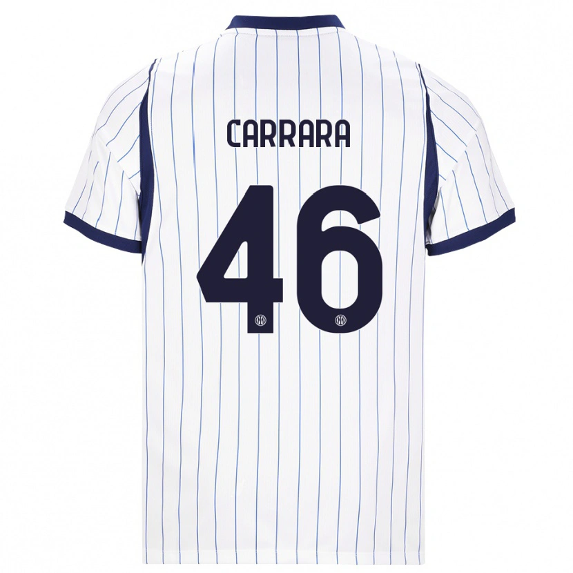 Danxen Niño Camiseta Cristian Carrara #46 Blanco Azul Marino 2ª Equipación 2026/27 La Camisa México