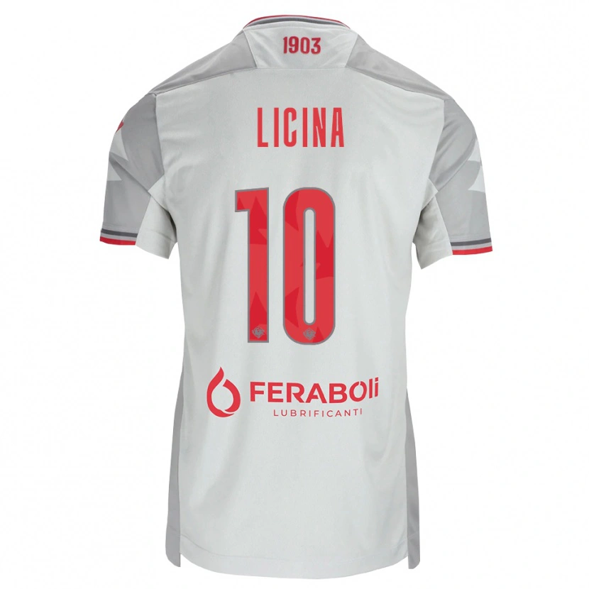 Danxen Niño Camiseta Adin Licina #10 Gris Blanco Rojo 2ª Equipación 2026/27 La Camisa México