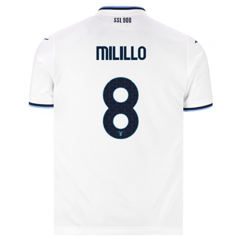 Danxen Niño Camiseta Flavio Milillo #8 Blanco Azul Marino 2ª Equipación 2026/27 La Camisa México