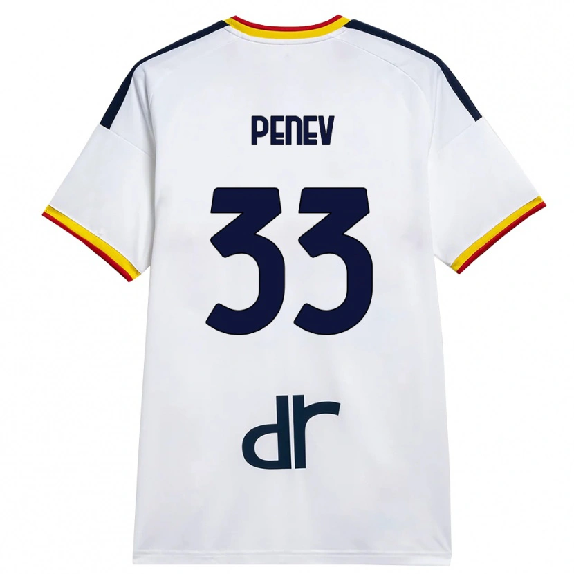 Danxen Niño Camiseta Plamen Penev #33 Blanco Amarillo Rojo 2ª Equipación 2026/27 La Camisa México